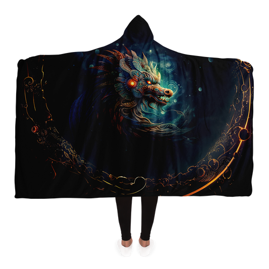 Quetzalcoatl Hooded Sherpa Blanket